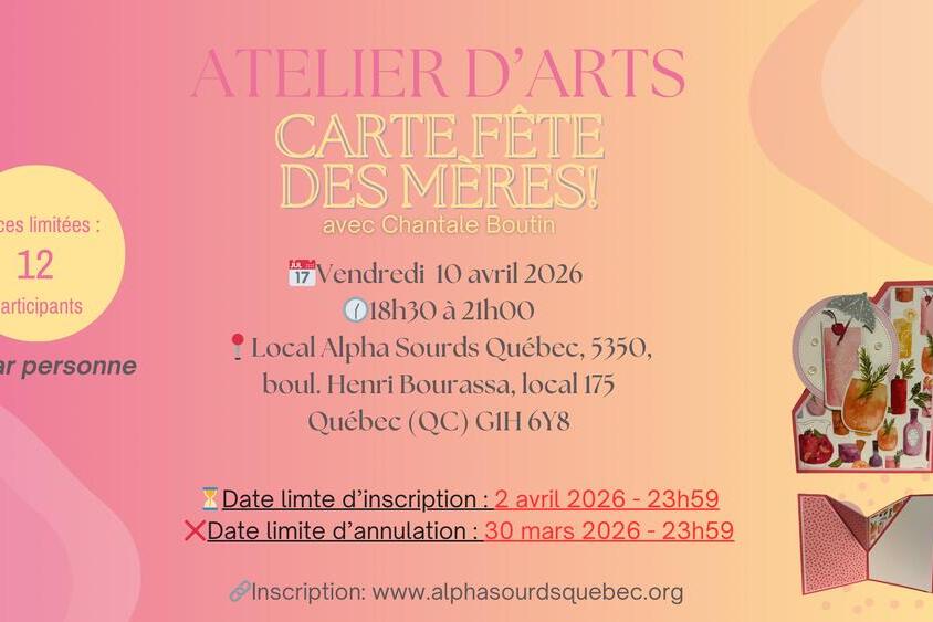 Atelier d'arts - Carte Fête des Mères