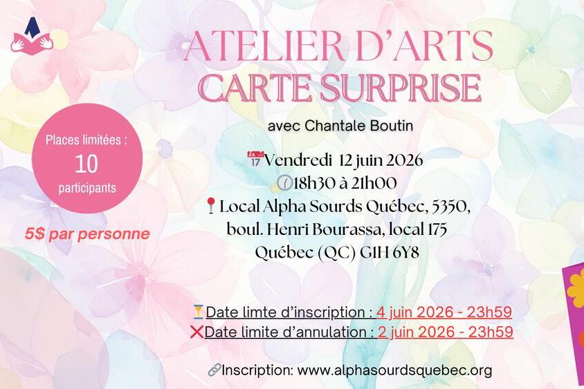Atelier d'arts - Carte surprise