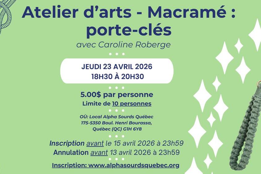 Atelier d'arts - Macramé : porte-clés
