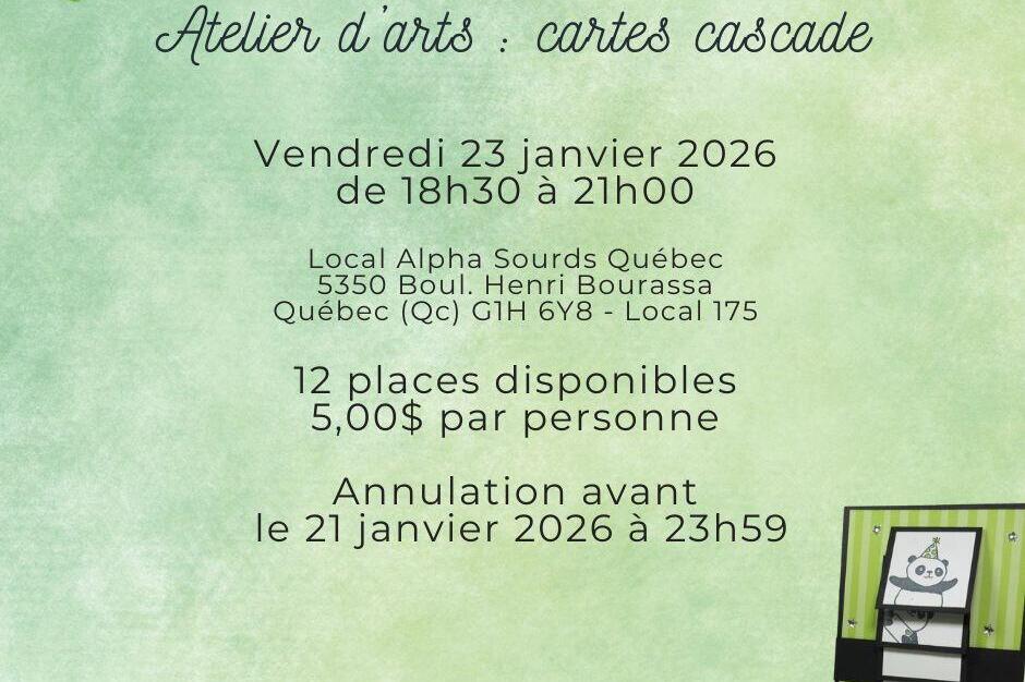 Atelier d'arts : cartes cascade