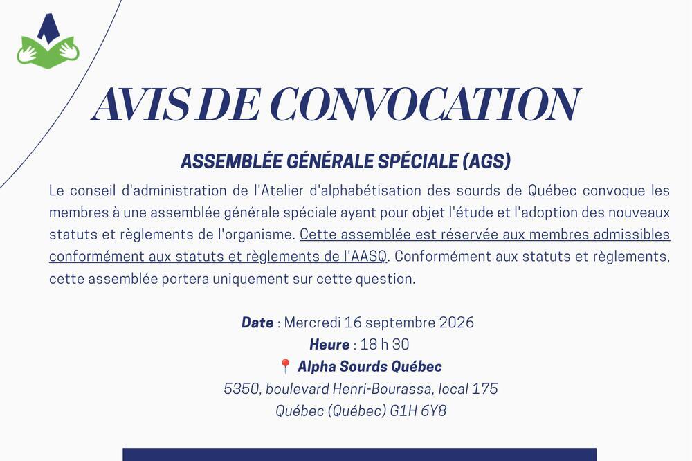 Assemblée générale spéciale (AGS)
