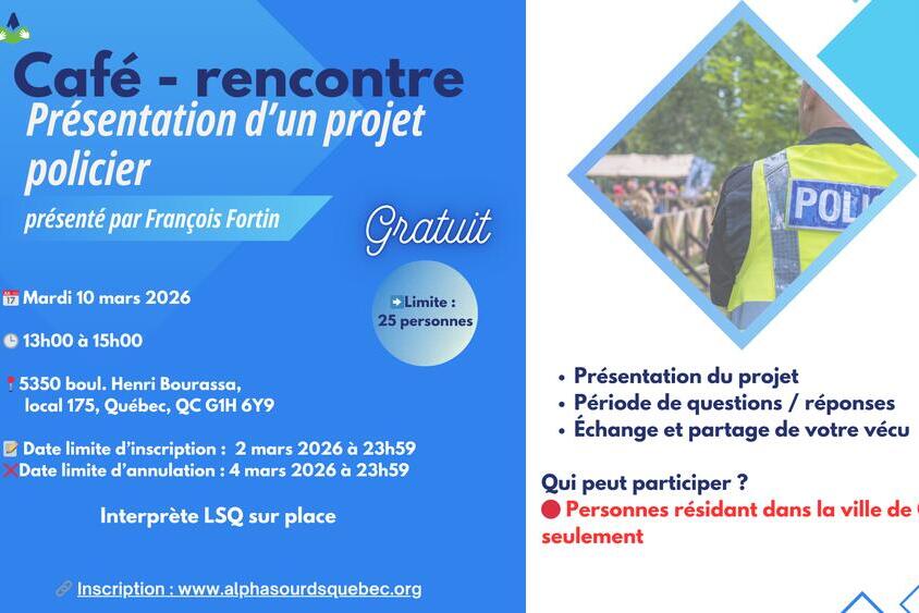 Café-rencontre : Présentation d'un projet policier par François Fortin 