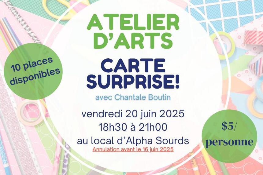 Atelier d'arts carte surprise!