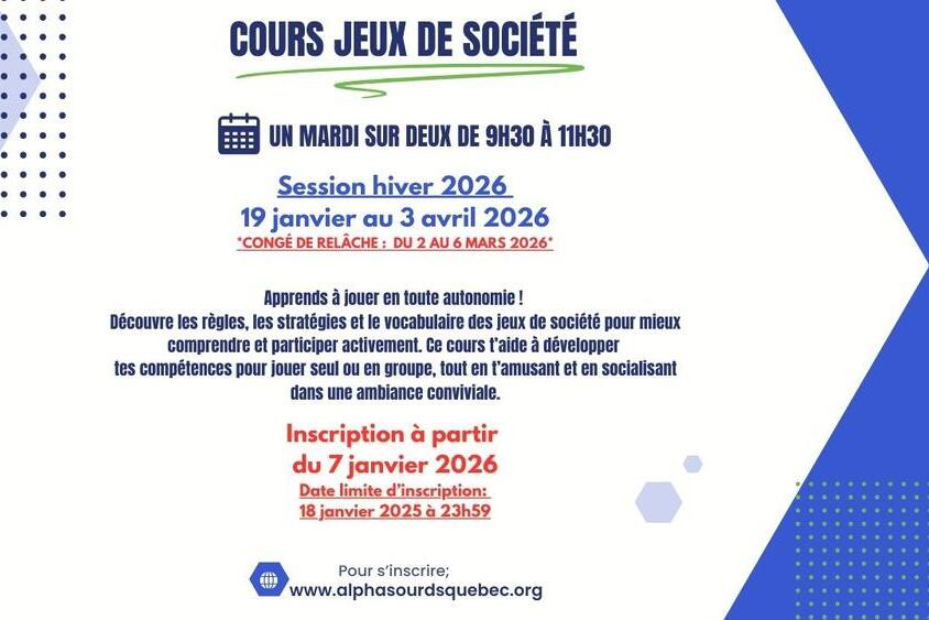 Cours Jeux de société 